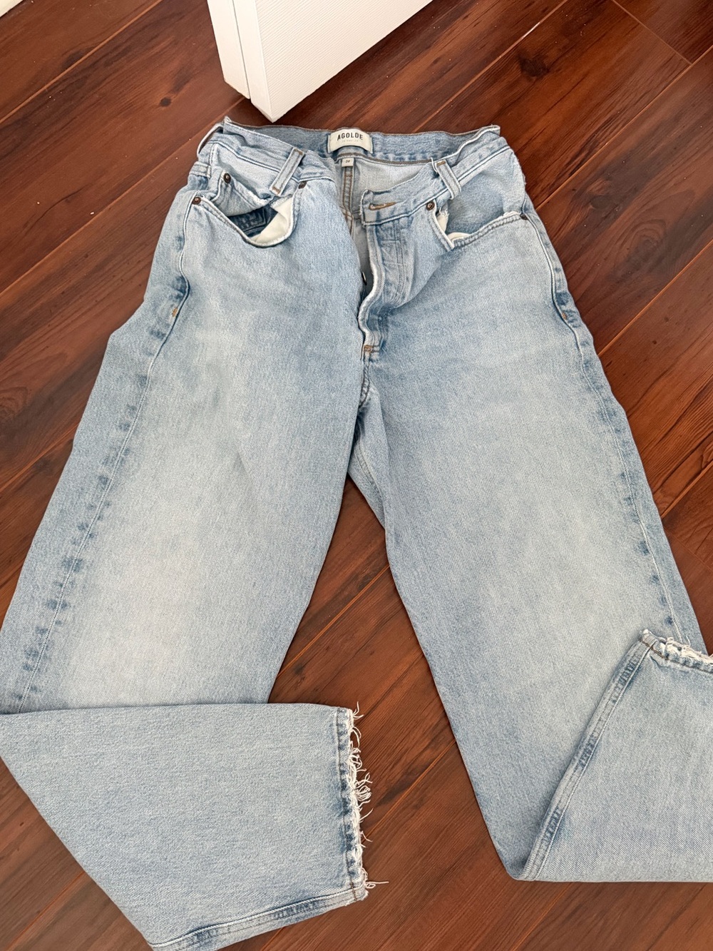 Agolde Light Blue Straight Leg Jeans